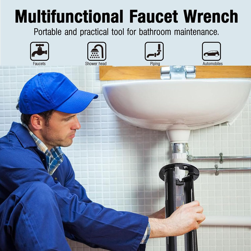 2PCS Basin Wrench Multifunctional Sink Wrench 11 Sizes Faucet Tool Plumbers Wren - Picture 7 of 12