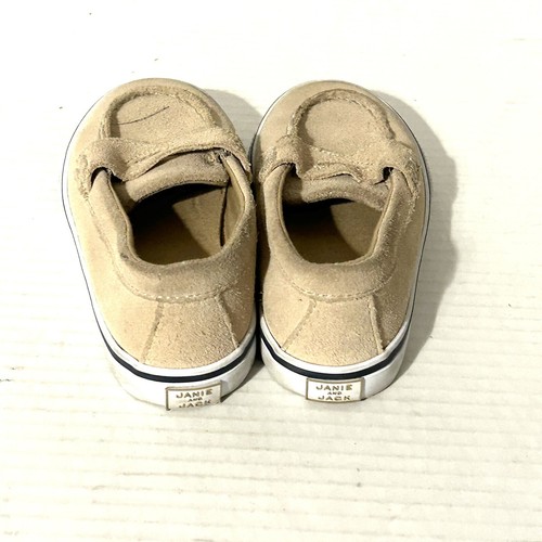 Janie And Jack Toddler Boys Size 9 Tan Cream Suede Loafers Slip On Shoes - Picture 4 of 11