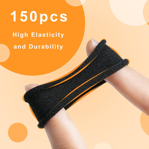 150 PCS Black Hair Ties for Women, Thick Hair Bands, No Damage, Seamless Ponytai - Picture 2 of 12