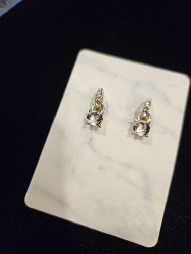 Anne Klien earrings 1-1/4", Rhinestone set 5/8", gold&silver tone earrings 5/8" - Picture 4 of 6