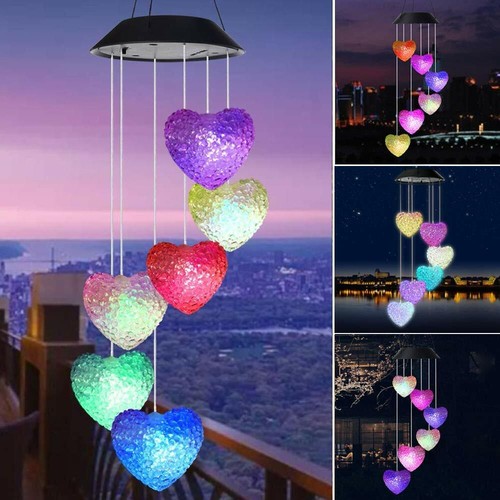 Large LED Solar Outdoor Lights Colorful Wind Chimes Gift Yard Garden Home Decor - Bild 68 von 129