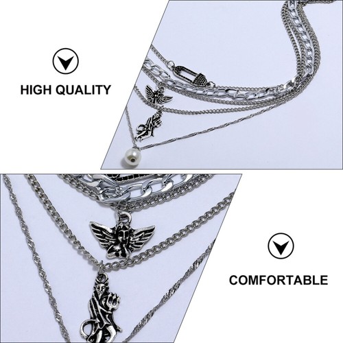 Charming Neck Lace Multilayered Pendant Choker Retro Clavicle Chain - Picture 4 of 12