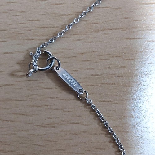 Tiffany & Co. Horseshoe Necklace K18 White Gold Diamond Women Jewelry - Picture 8 of 8
