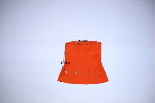 Tanya Taylor Ebba Linen Blend Bandeau Top Blood Orange Sleeveless Womens 10 - Picture 4 of 8