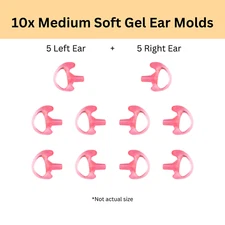 Two 5-Pair Replacement Soft Ear Molds for 2 Way Radio Acoustic Tubes (Medium)