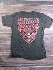 American Fighter Mens Size XL Gray Red Training T Shirt UFC MMA Gym Athletic