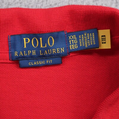 Polo Ralph Lauren Shirt Mens XXL Red Polo 1992 Embroidered