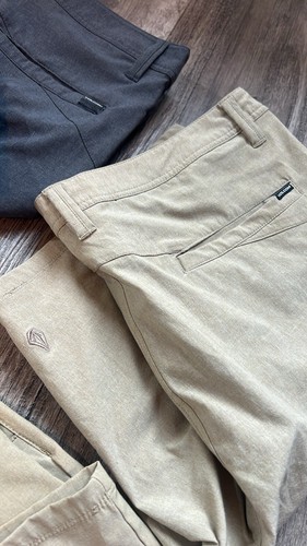 LOT of 3 Volcom Grey / Khaki Outdoor Shorts Surf & Turf 4 way stretch Sz 40 #92 - Picture 12 of 14
