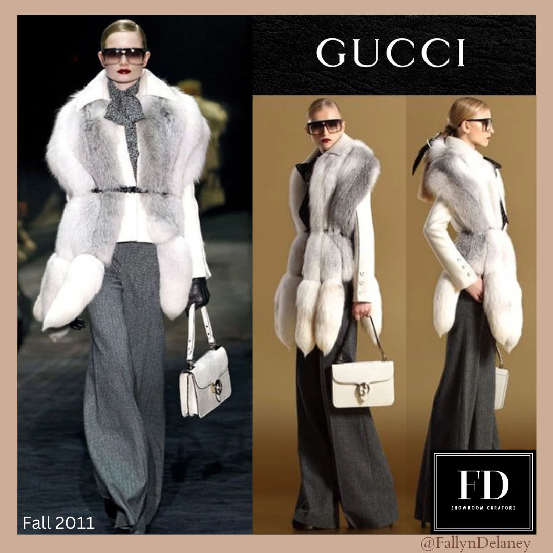 Gucci Runway Cappotto Editoriale Avvolgente Autunno Inverno 2011 Taglia 40IT