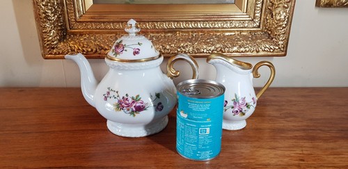 Carl Tielsch Altwasser Silesia C1931 Hand Painted Porcelain Teapot & Cream jug - Picture 4 of 18