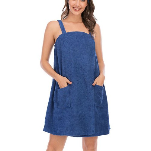 Women's Terry Cloth Towel Wrap Tank After Shower Dress Bath Spa Cozy Shower Robe - Picture 31 of 73
