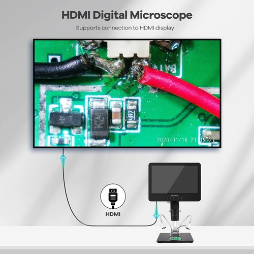 Microscopio Digital HDMI USB 2000X 10.1" IPS LCD para Herramienta de Soldadura Electrónica - Imagen 2 de 7