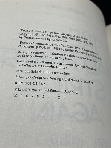 Peanuts Parade Book #7 THE MAD PUNTER STRIKES AGAIN Charlie Brown 1st 1976 - Picture 9 of 10