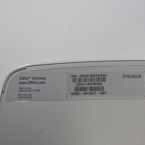 AT&T 2Wire 2701HG-B Wireless DSL Gateway Modem Router w/ Power Adapter - UNTESTE - Picture 3 of 16