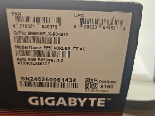 GIGABYTE B650 AORUS Elite AX AMD AM5 DDR5 ATX Motherboard DAMAGED - Picture 2 of 6