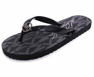 michael kors black flip flops