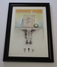 LARGE ERNEST POSEY DRAWING PAINTING ABSTRACT EXPRESSIONISM SURREALISM CALIFORNIA