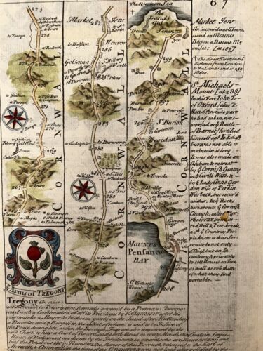 Antique Map The Road from London to New Haven in Sussex England Hand Colored Map - Picture 1 of 4