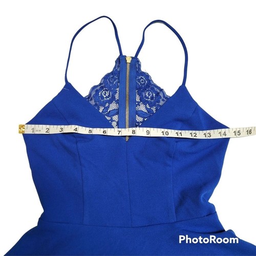 B. Darlin Royal Blue High Low Lace Zip Back Cocktail Party Dress Size 7/8 NWT - Picture 6 of 9