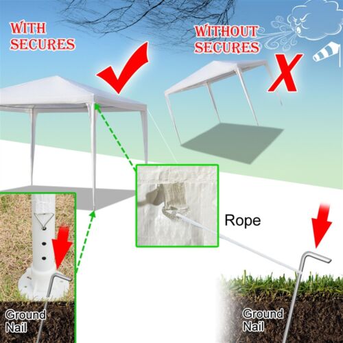 Portable Waterproof 3x3m Tent with Spiral Tubes White Outdoor Canopy Shelter NEW - Picture 7 of 22