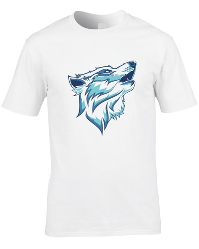 Wolf Grafik Herren T-Shirt Cool Tierliebhaber Heulen Hund Kunst Artwork DTG Print