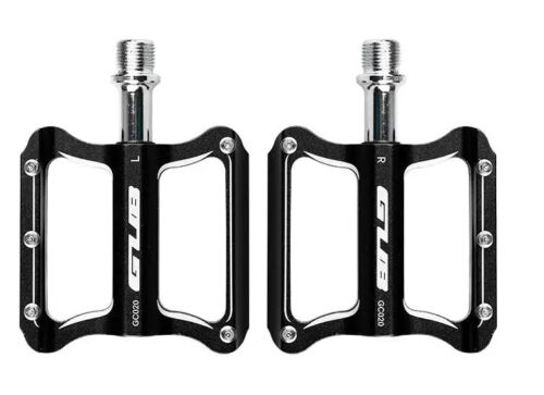 Pedale bici alluminio flat platform pedali cromo asse 9/16" mtb bici corsa BMXDU - Foto 14 di 14
