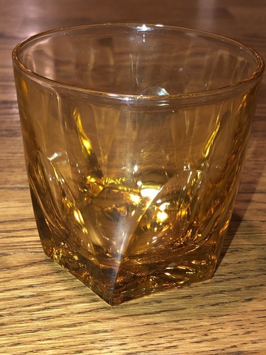 Vintage Colony Vanity Amber On The Rocks Flat Tumbler 3 1/2" Tall 8 oz. MCM - Picture 15 of 16