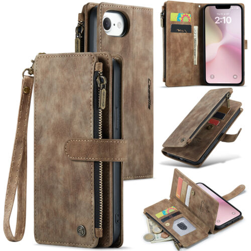 CaseMe Reißverschluss Wallet Leder Hülle für iPhone 16e 15 14 13 12 11 Pro XS Max XR 87 - Bild 11 von 59