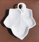 Lillian Vernon Vintage Leaf Decorative Dish White c. 1987 