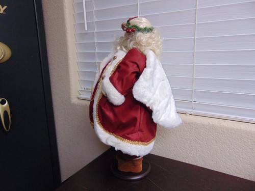 Vintage Santa Doll Christmas Decoration w Stand - 22" - Unique - Picture 5 of 6