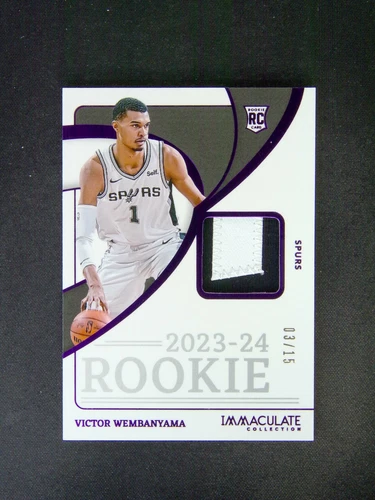 2023-24 Immaculate Victor Wembanyama #145 RC Rookie Patch Purple Spurs /15