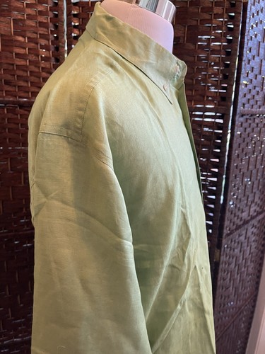 Pusser's Great Gatsby Linen Shirt Charles Tobias Button Down Men's XL Green NEW - Picture 2 of 9