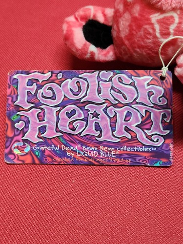 1998 Liquid Blue Grateful Dead Bean Bear Foolish Heart BD 8/28/1988 W-Tag RARE 1 - Picture 6 of 7