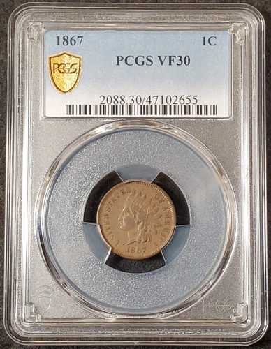 1867 Indian Head Cent PCGS VF30 2088.30/47102655 Exquisite Coin Rare