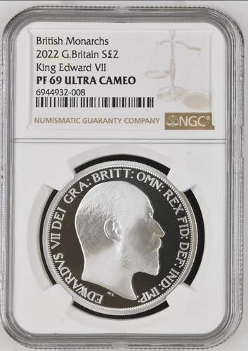 2022 Royal Mint British Monarchs King Edward VII 1oz Silver Proof NGC Grade PF69