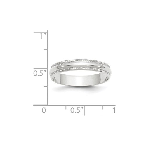 10k White Gold 4mm Lightweight Milgrain Half Round Wedding Band Size 5.5 - 第 3/7 張圖片