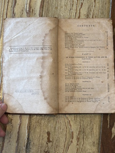 Antique 1839 Bolmar Levizac's French Grammar Book Leather 5th Edition Decorative - Picture 16 of 23