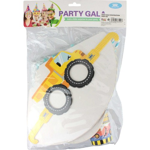 Construction Trucks Party Supplies Pack Set For 6 Guests Hats Straws Plates Cups - Picture 3 of 3