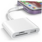SD Card Reader for iPhone, Memory Card Reader with USB Camera Adapter Plug and 