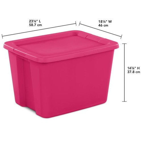 18 Gallon Plastic Storage Bins Set 8 Stackable Tote Box Home Organization New - Picture 4 of 8
