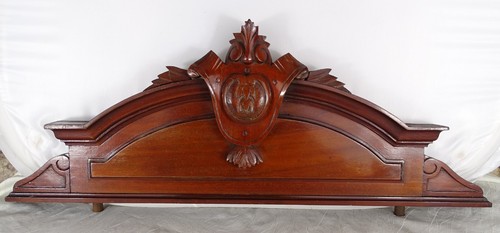 27" Antique French Hand Carved Wood Solid Mahogany Pediment - - Picture 1 of 9