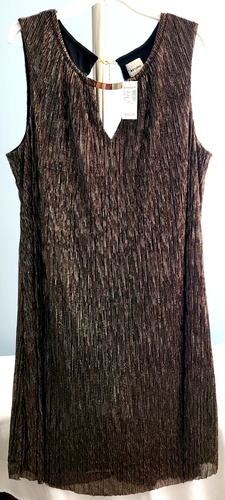 Neu ASHLEY GRAHAM Beyond Größe 22 W ÄRMELLOSES KLEID Braun Silber & Gold Metallic - Bild 20 von 21