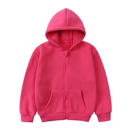 Unisex Children Solid Zip-Up Hooded Sweatshirt Baby Boys Girls Hoodie Top Blouse - Picture 4 of 47