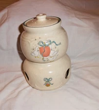 INTERNATIONAL CHINA MARMALADE RIBBON GEESE POTPOURRI TEALIGHT POT WARMER RETIRED