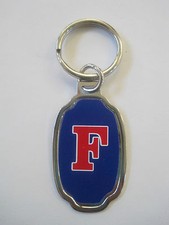 Letter F Key Chain 1"x2" Silver Tone Metal NOS