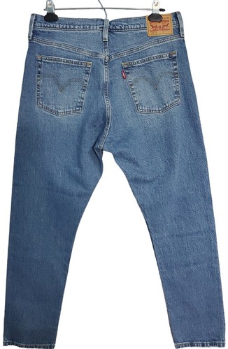 Levis 501 Button Fly Skinny Jeans Size 33 X 27 Short High Rise Stretch Denim - Picture 2 of 5