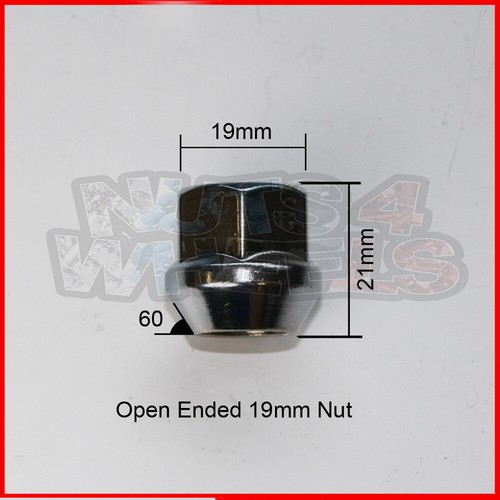 4 x Black Open End Wheel Nuts M12x1.5 60 degree taper - Picture 2 of 3