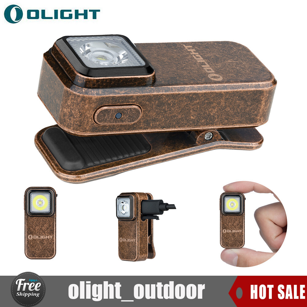 Olight Clip Luz Doble Fuentes de Luz Linterna Pequeña Clip Duradero - Cobre