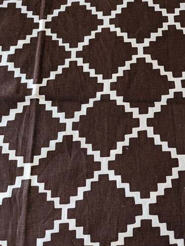 Lulu DK (de Kwiatowski) Matouk Duvet Cover + 2 Shams, Cotton Linen Brown White - Picture 2 of 6