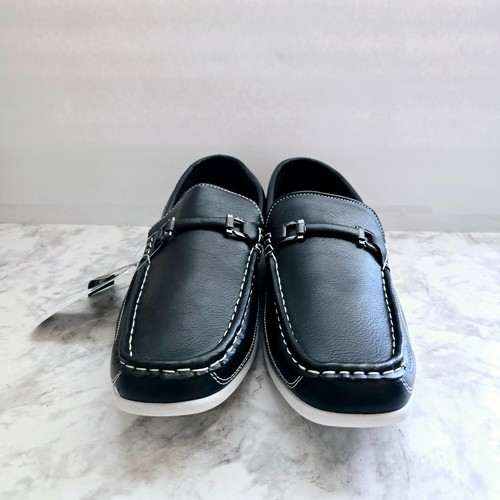 Akademiks Men Hero 04 Faux Leather Slip-On Shoes, Black, US 10, New, Dress - Picture 2 of 5